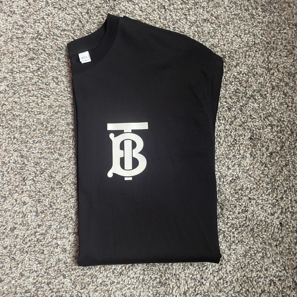 Burberry Black Short Sleeve Tee with Logo